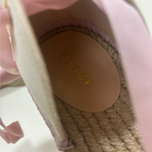 Gucci interlocking G espadrilles With Ribbon Tie platform Wedge - Picture 7 of 10